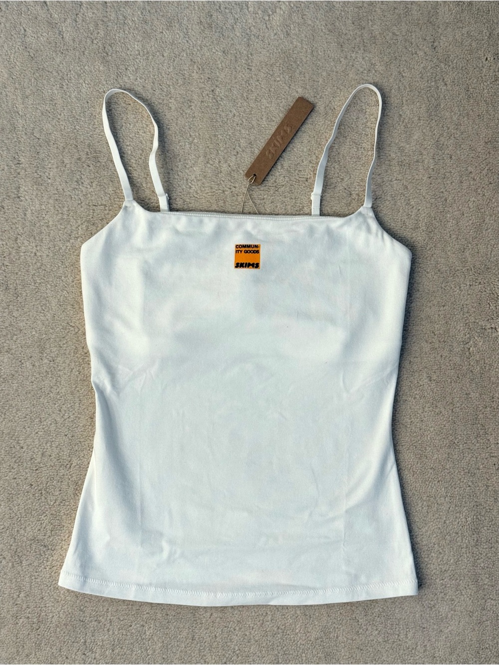 SKIMS x Community Goods White Tank Top Cami